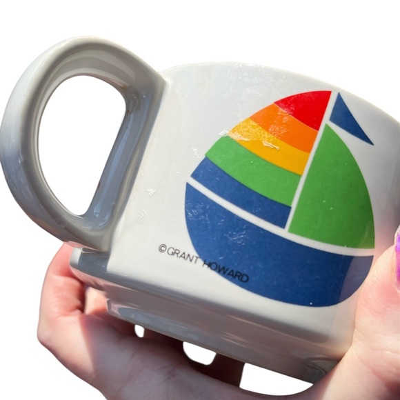 Rainbow Sailboat Soup Mug Bowl Grant Howard Multicolor - Picture 5 of 5
